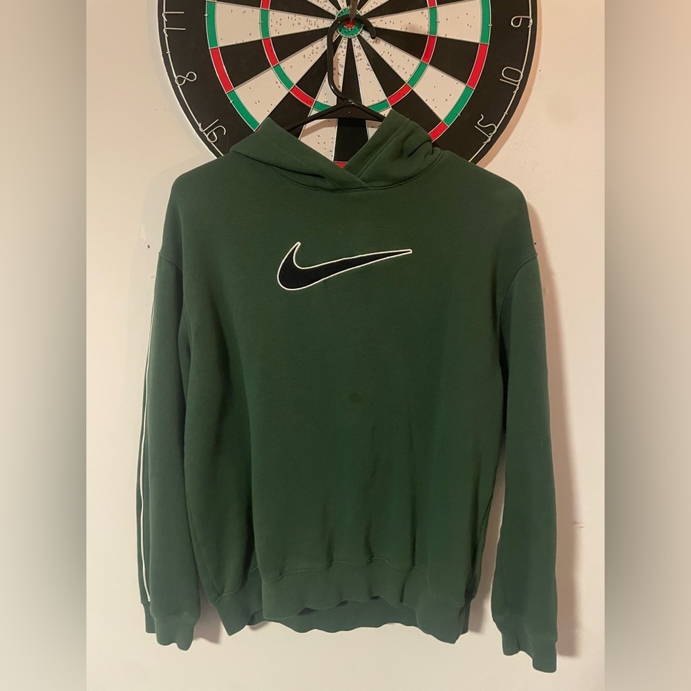 Vintage Nike green hoodie with black swoosh